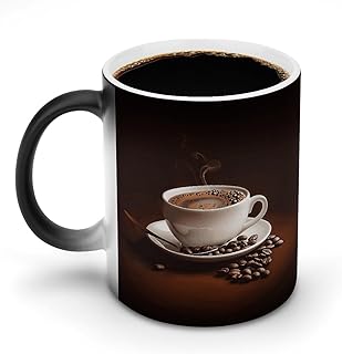 Hot Coffee with Coffee Bean Pumpkin Lantern Castle Mug Magic Personalized Coffee Mug Add Hot Liquid And Watch Heat Sensitive Color Changing Ceramic Mugs for Christmas Mother's Day Father’s Day