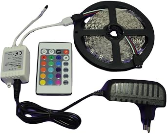 RGB Animasyonlu Cata Şerit LED 5 Mt Kendinden Trafolu Renk Değiştiren Kumandalı Çok Renkli İç Mekan [Enerji Sınıfı A]