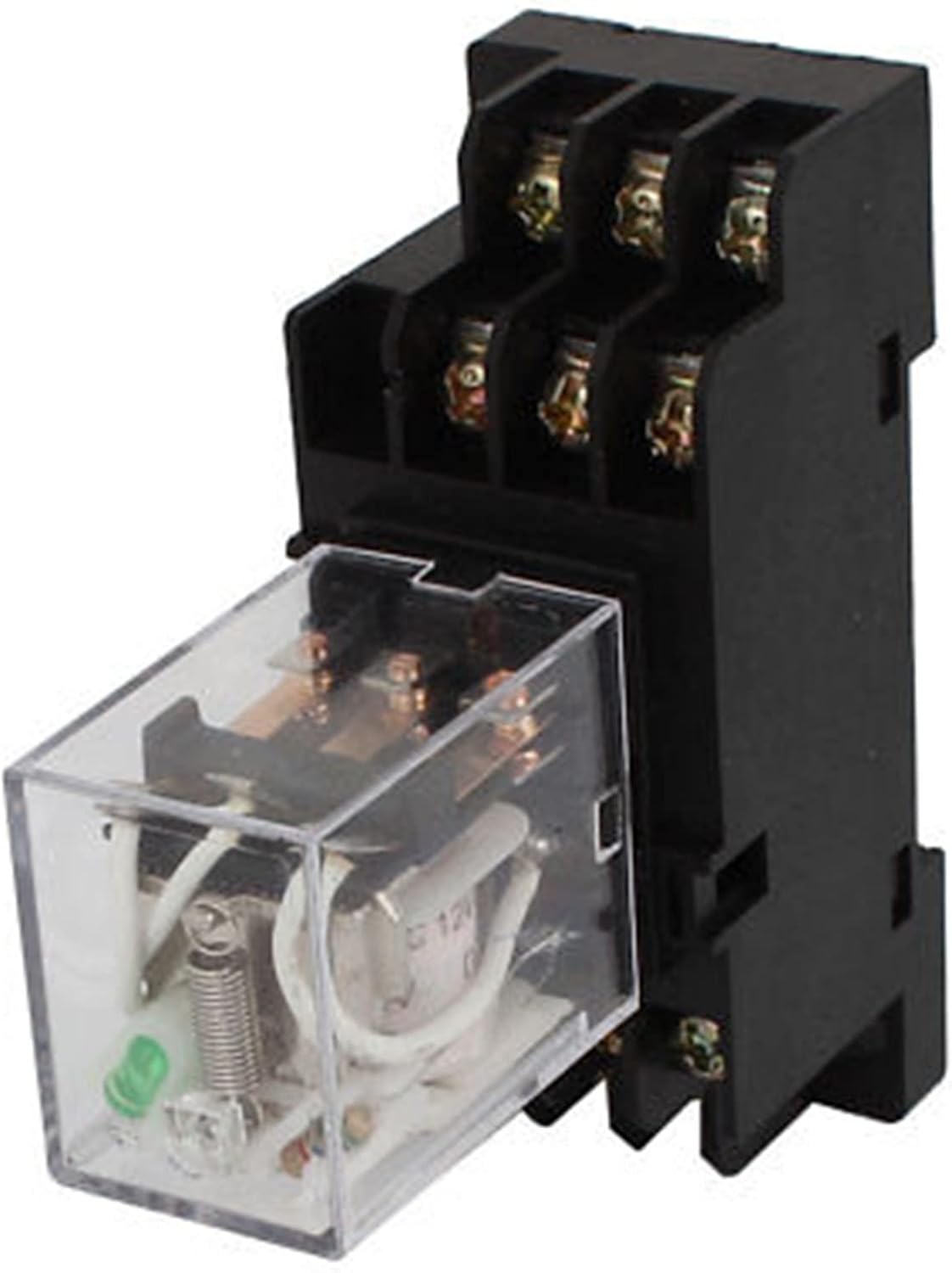 2PCS DC 12V Coil 11 Pin DPDT Green LED Pilot Lamp Electromagnetic Power Relay