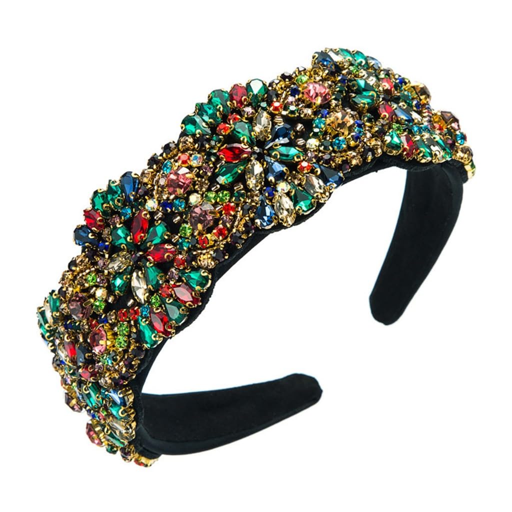 Bandes de cheveux robustes vintage brodées main fleur diamant luxe