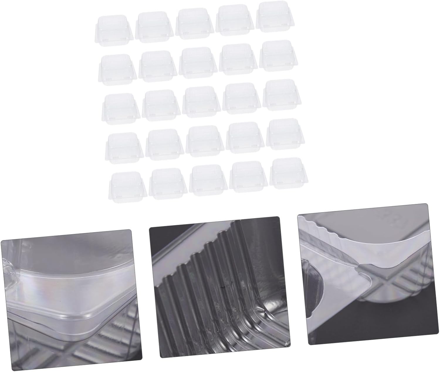 50pcs Plastic Cake Boxes Food Containers for Fruit and Dessert Storage for Parties Weddings and Events for Preserving Cakes and Treats