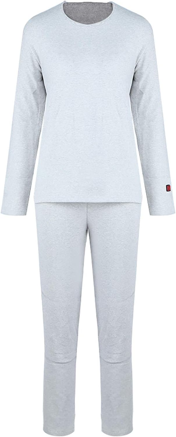 Electric Heating Clothes USB Powered Thermal Underwear Far Infrared Carbon Fiber Heating Smart Temperature Control for Winter Warmth Gray Size L