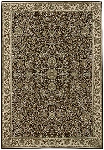 Oriental Weavers Ariana Area Rug - 172D2-8' Square - in Brown/Ivory - Vintage Inspired, Stain Resistant, Family and Pet Friendly, Dining Room Rug