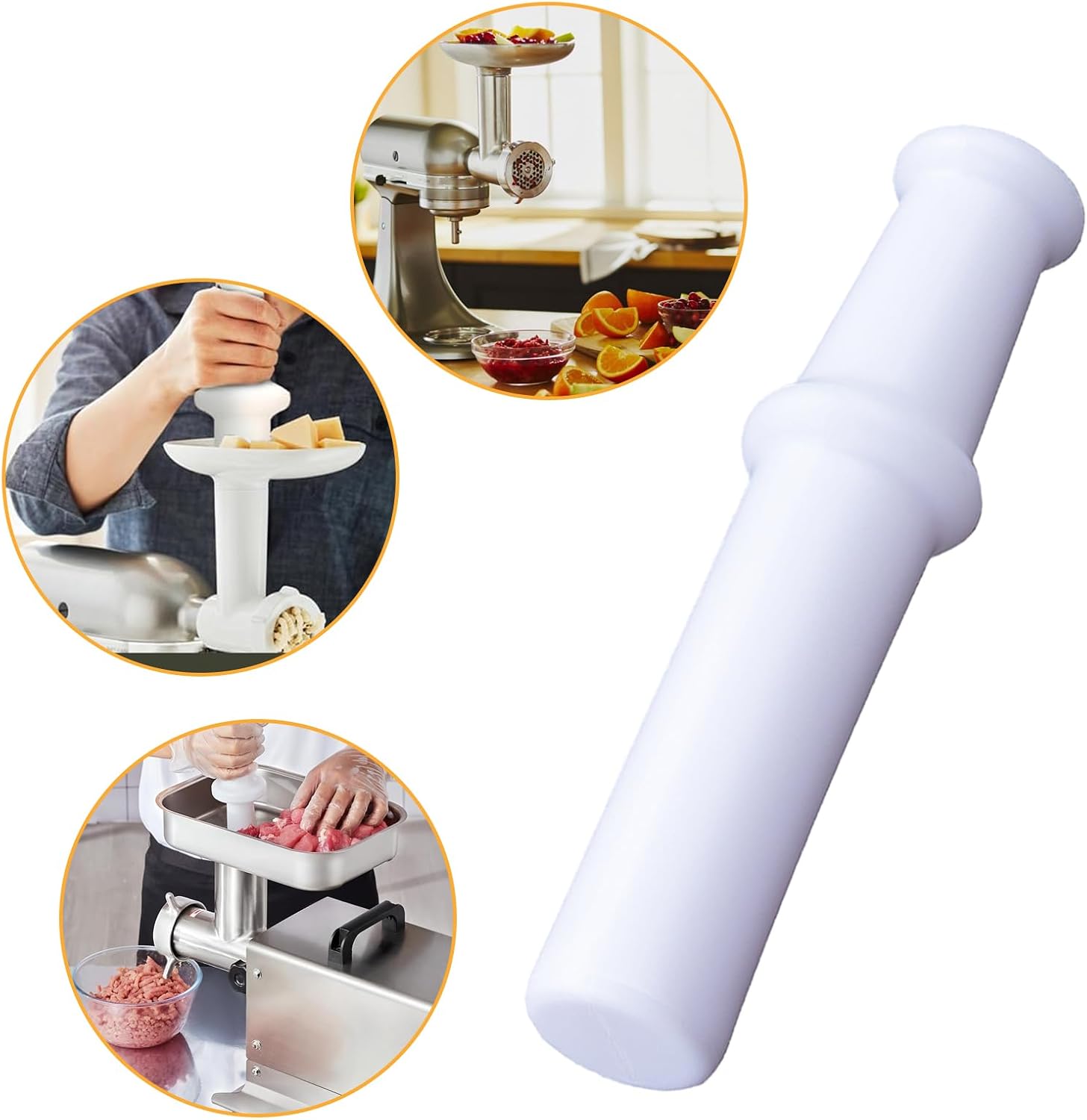 Meat Grinder Plunger Tool for KitchenAid LEM,HDPE Food-Grade Pusher