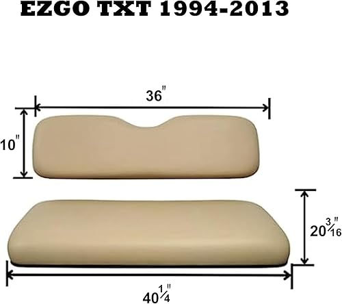 Miniatura 3 de Huskey Parts Company Cojín de asiento delantero para carrito de golf, cojín trasero inclinado para asiento delantero, color bronceadonegrobeigearena