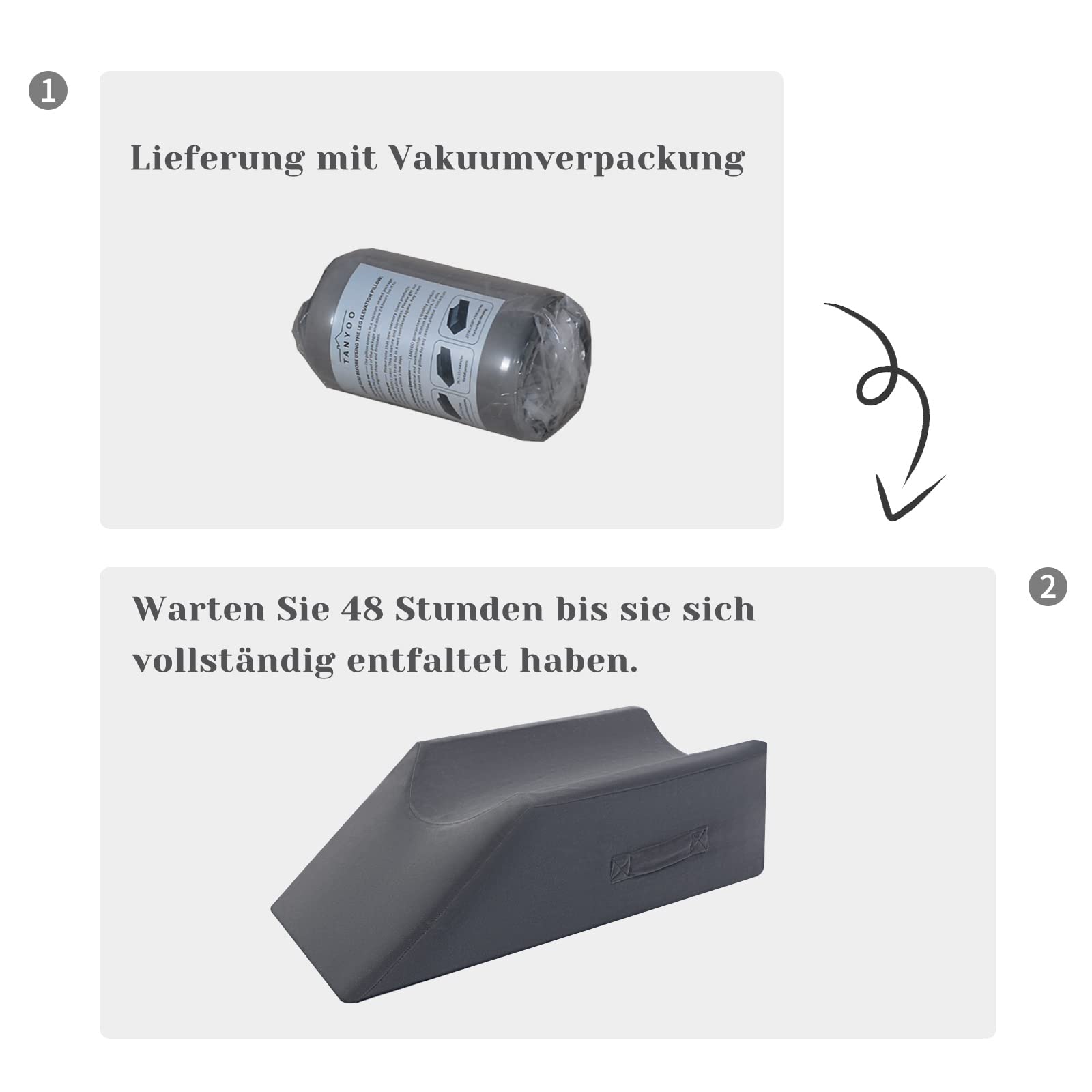 Venenkissen Memory Schaum Beinkissen Kniekissen zum Beine hochlagern, Lagerungskissen für die Verbesserung der Schlaf, Schwanger, nach der Operationen Heimgebrauch (Dunkelgrau)