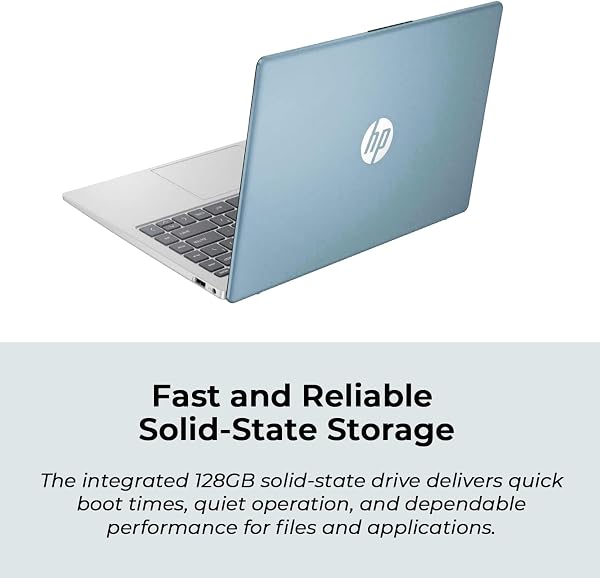 HP 14" Moonlight Blue Laptop with Office 365, AMD CPU, 4GB DDR5 RAM, 1.1TB Storage (128GB SSD and 1TB OneDrive), HD Display, Windows 11, Energy-Efficient & Quiet Performance - 2