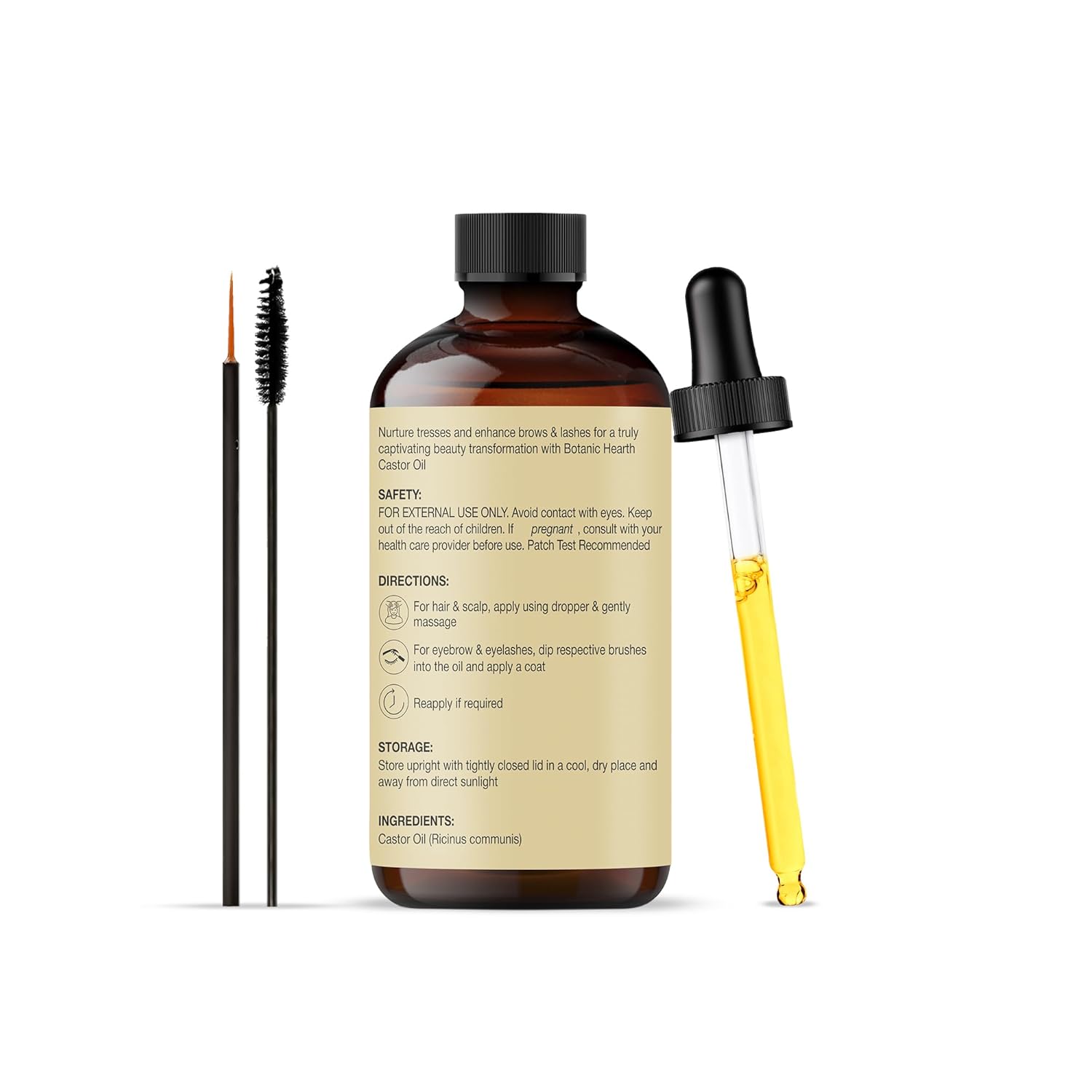 Botanic Hearth Castor Oil & Home Hair Perm Kit| 100% Pure & Natural, Cold Pressed | 2 fl oz| For Hair, Eyelashes & Eyebrows | Hexane Free, Fast Absorbing | With Applicators & Dropper - Image 3