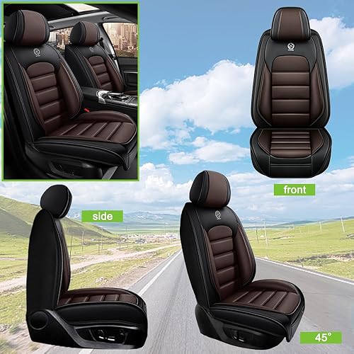 Miniatura 2 de Fundas de asiento para GMC Canyon 2004-2024, 2 fundas de asiento de automóvil de cuero, fundas protectoras de asiento impermeables, fundas de