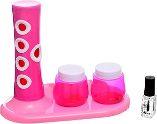 ماكينة مانيكير بلاستيكية تحتوي على جليتر ملون بتصميم مذهل وطلاء أظافر شفاف تضيف المزيد من المرح للبنات من اكسيسوريز شوب، مجموعة من 6 قطع - متعددة الألوان