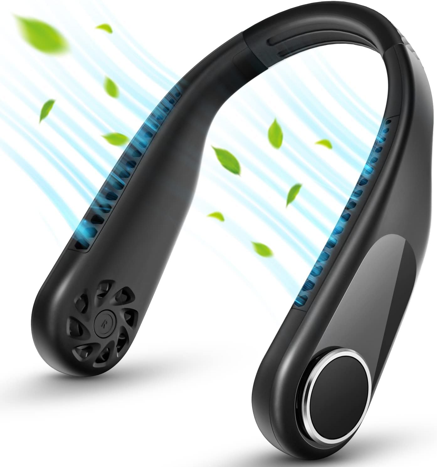 RIYA Bladeless Neck Fan - 5200mAh Personal Portable Fan - Neck Air Conditioner - 360° Cooling Wearable Fan - Low Noise, Up to 20Hrs Rechargeable Battery Fan - Travel Fan for Outdoor, Camping, Office