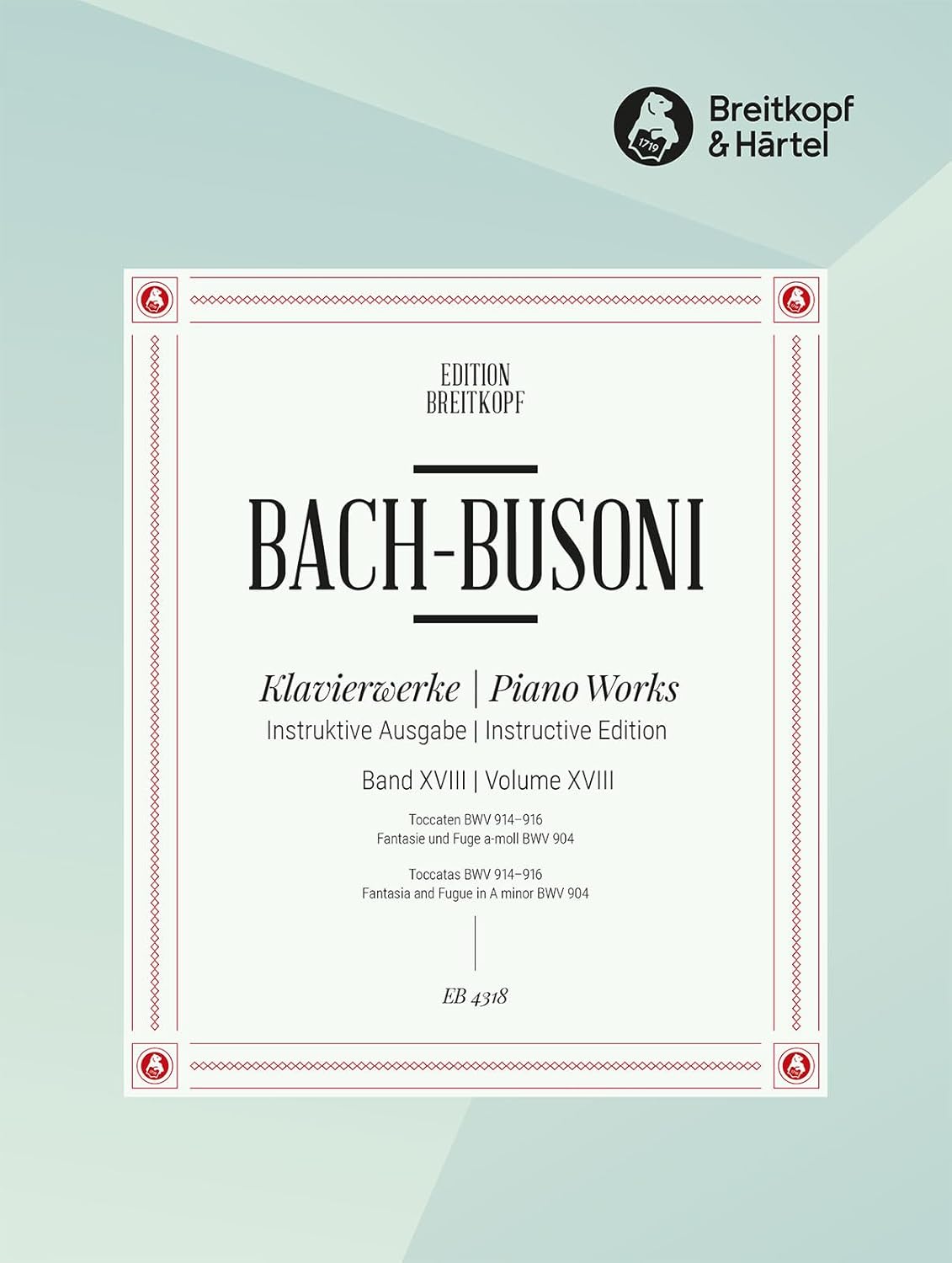 TOCCATEN BWV 914-916, FANTASIE PIANO      Sheet music – January 1, 2000