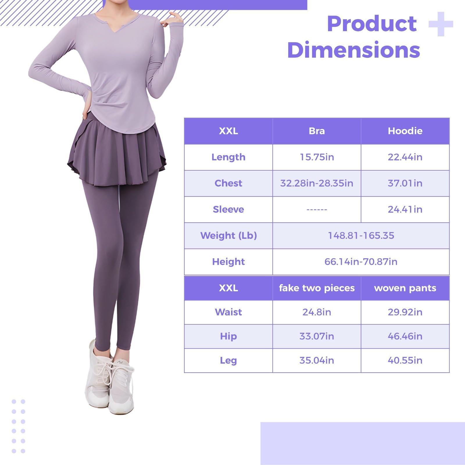 Conjunto de 5 piezas de yoga y entrenamiento para mujer, camiseta atlética de manga larga, pantalones deportivos de cintura alta con falda, tela transpirable que absorbe la humedad, ideal para fitness