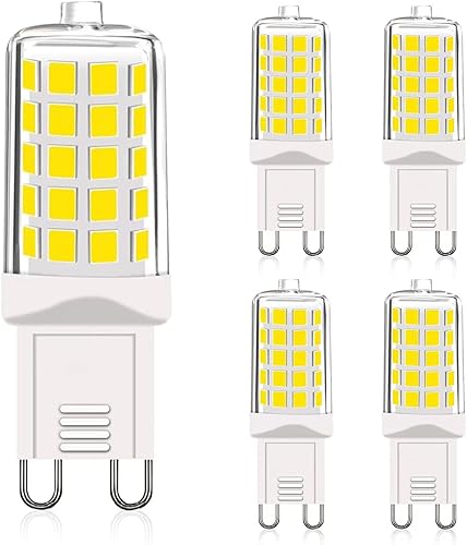 GOHDLAMP Bombillas LED G9 40 W equivalente a 40 W luz diurna de 6000 K 450 lúmenes base estándar G9 Bi Pin no regulable bombilla LED de 4 W ángulo