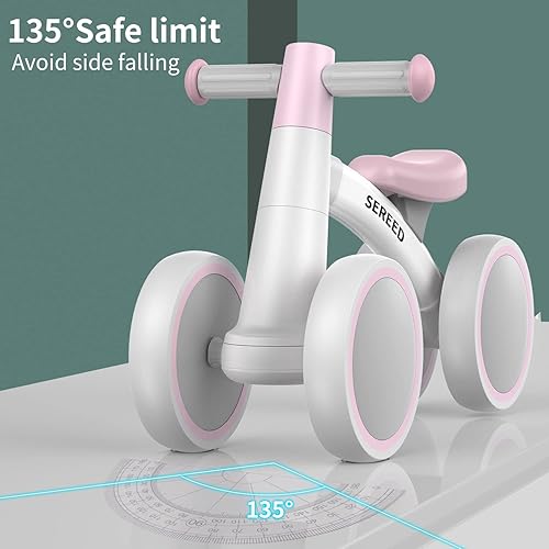 Miniatura 6 de SEREED - Bicicleta de equilibrio para bebés de 1 año, niños y niñas de 12 a 24 meses, primera bicicleta para niños de 4 ruedas, regalos de primer