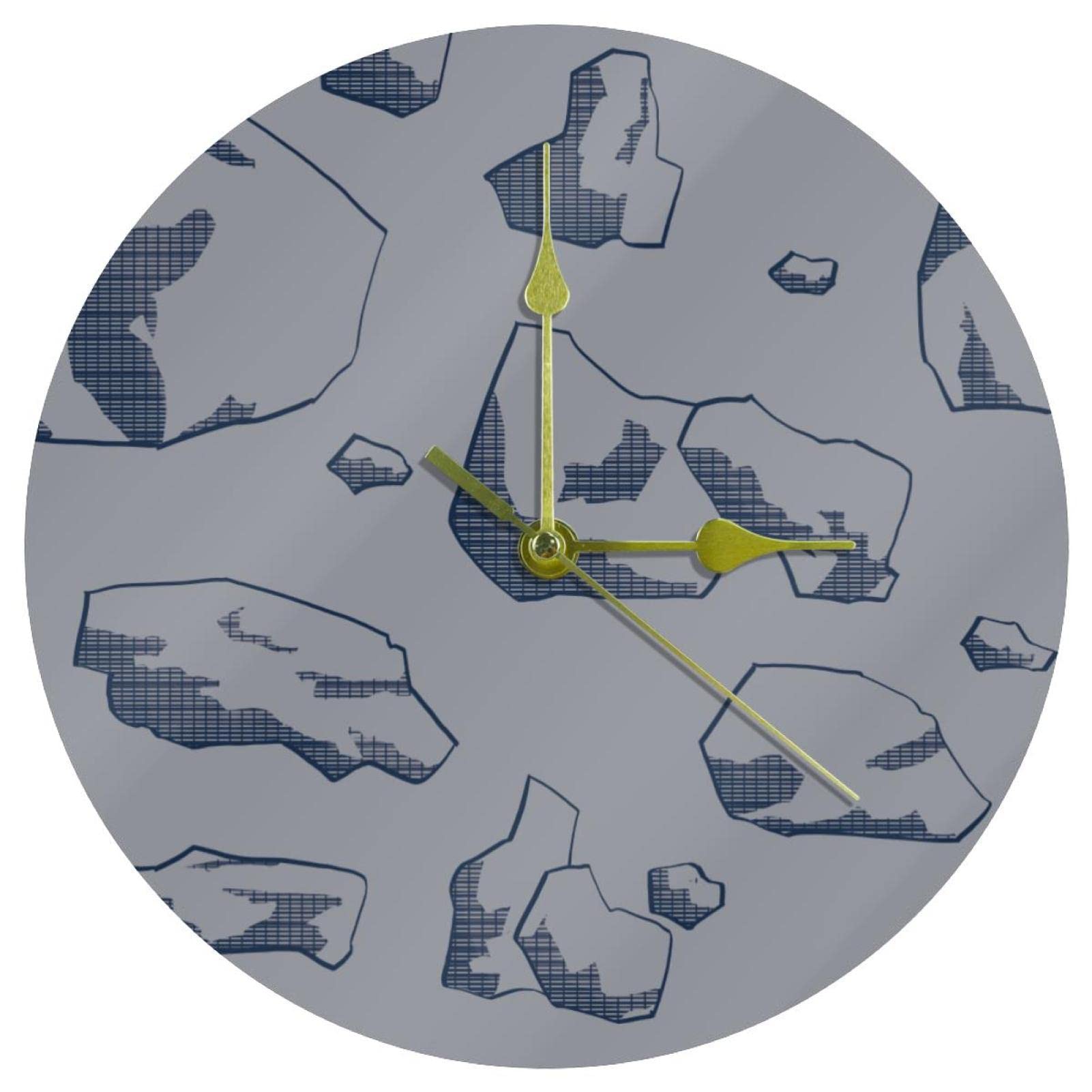 Horloge murale acrylique effet roche de 24 cm silencieuse pour décorer un bureau moderne