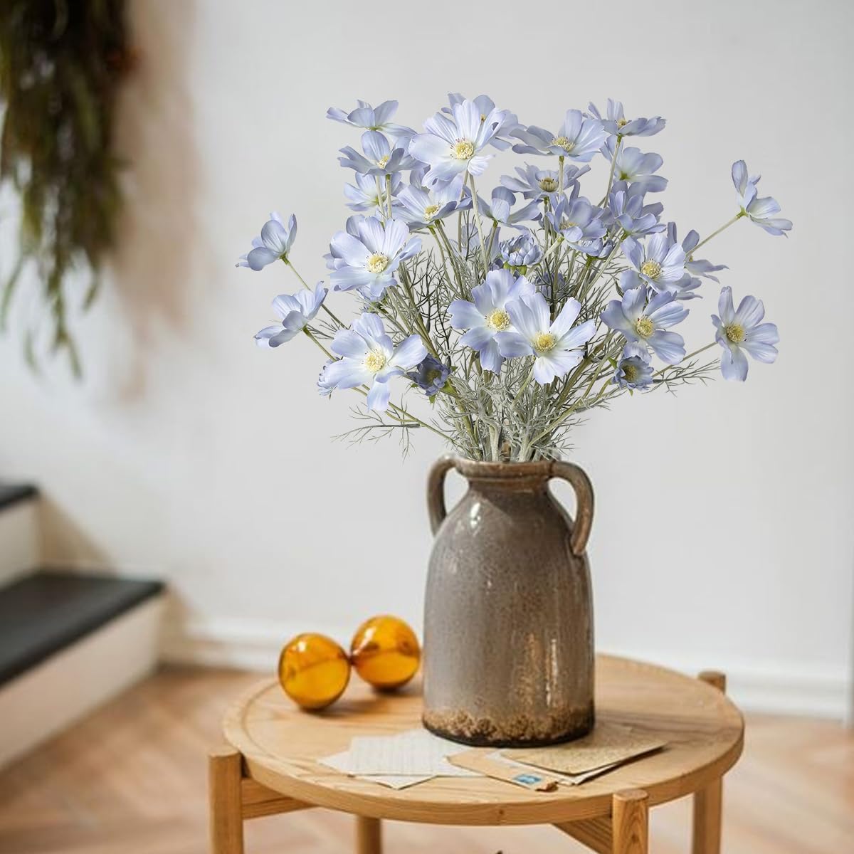 6PCS Daisy Flowers Artificial 24'' Blue Flowers Artificial Wildflowers Silk Flowers for Wedding Party Kitchens Home Decoration(Light Blue) - Image 2