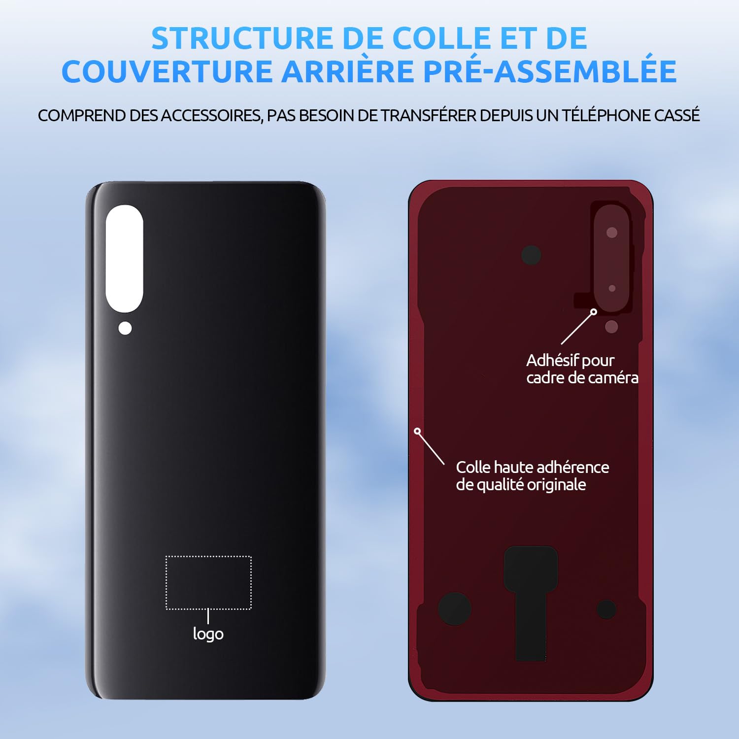 Vitre Arrière Et Couvercle Cache-batterie Avec Adhésif Pour Xiaomi Mi 9 - Neuf D'origine