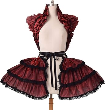 COSDREAMER Women Victorian Petticoat Gothic Steampunk Ruffles Corset Crop Hoop Skirt