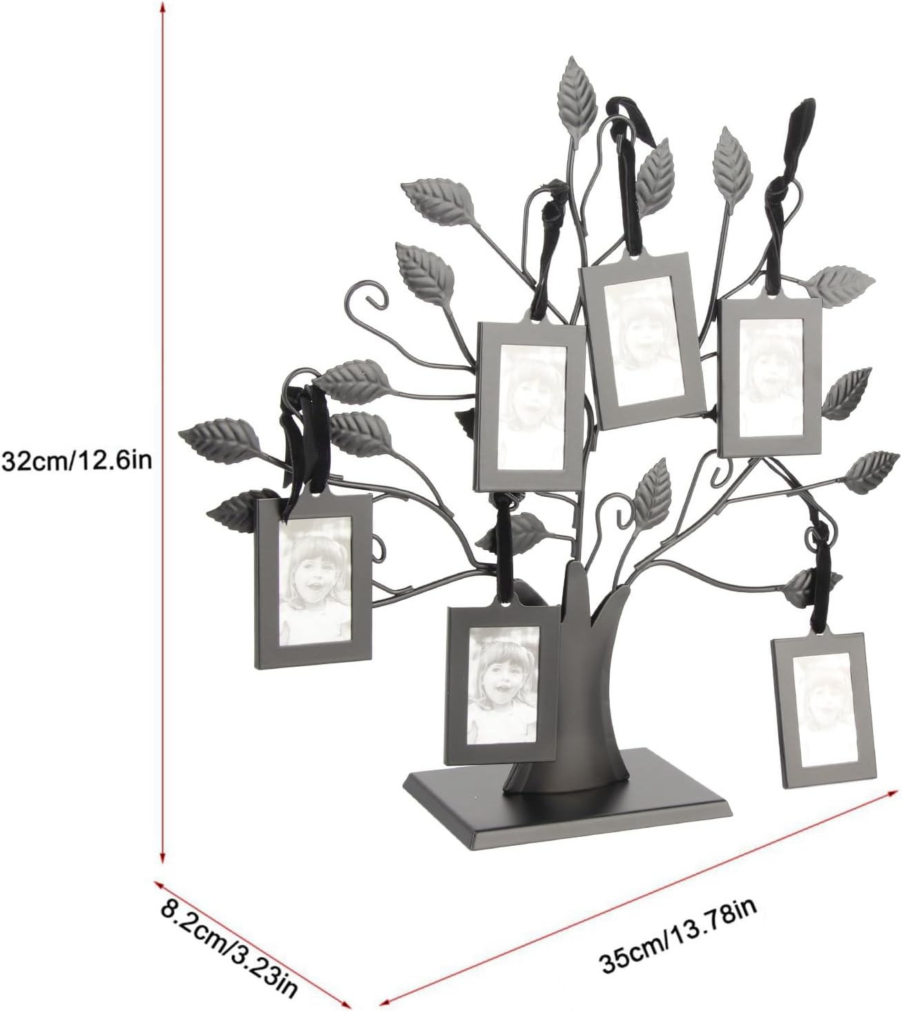 Photos Display Tree, Metal Fashionable Family Photos Holder with Hanging Pictures Frames, Picture Holder Stand for Home Decor