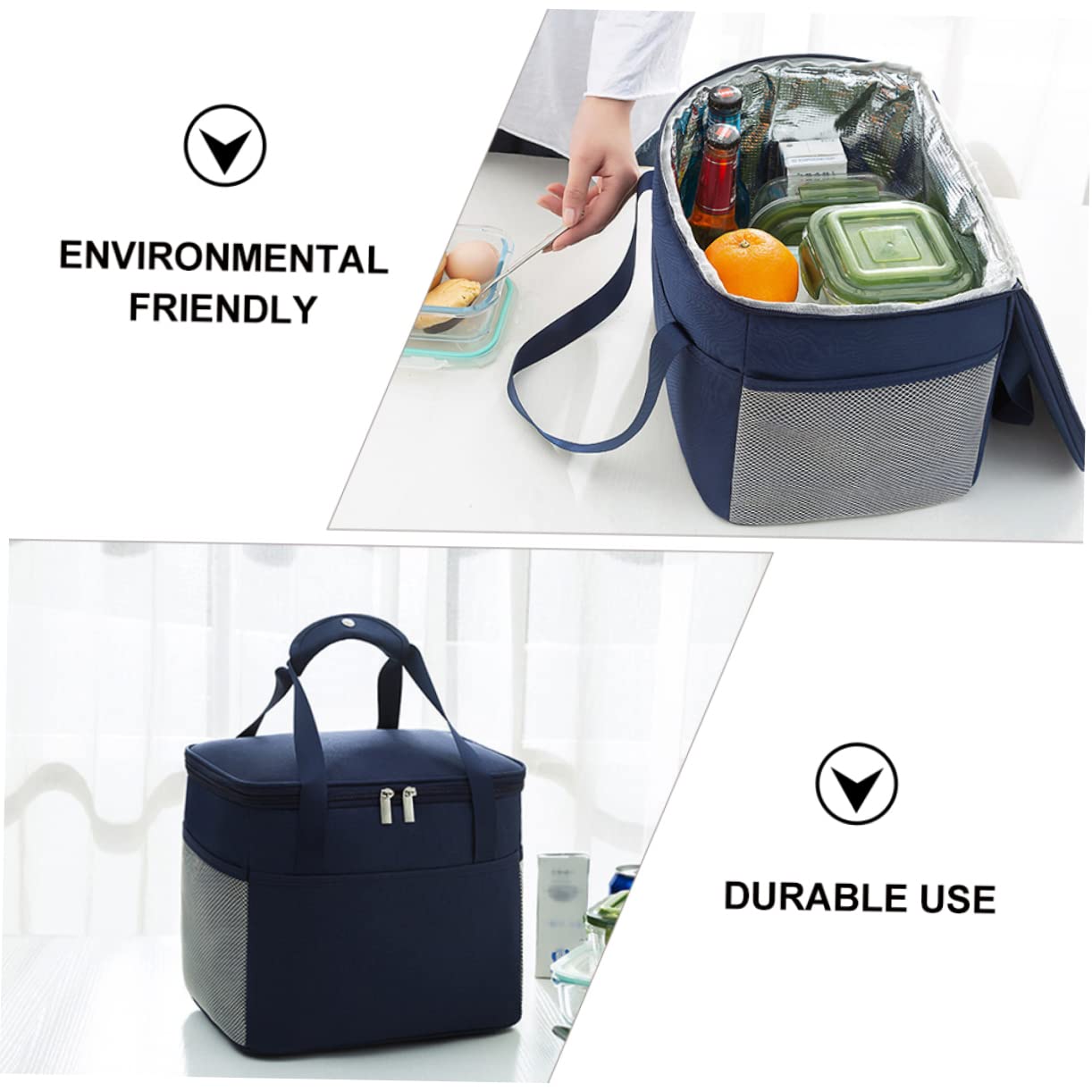Isolierte Lunchtasche aus Oxford Stoff mit Großem Fassungsvermögen und Bequemem Griff für Schule und Picknick