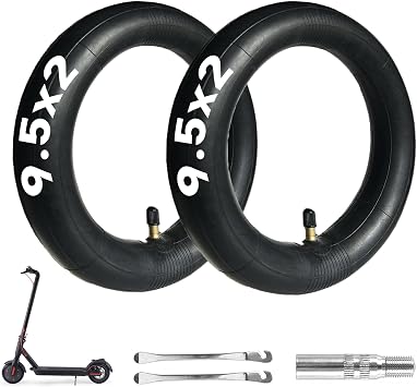 2 Pack 9.5x2 Scooter Inner Tube, 9.5 inch Tires Replacement | for Niu KQi3 Sport/Pro/Max Electric Scooter [Thickened] [Valve Extension] [Tire Levers]