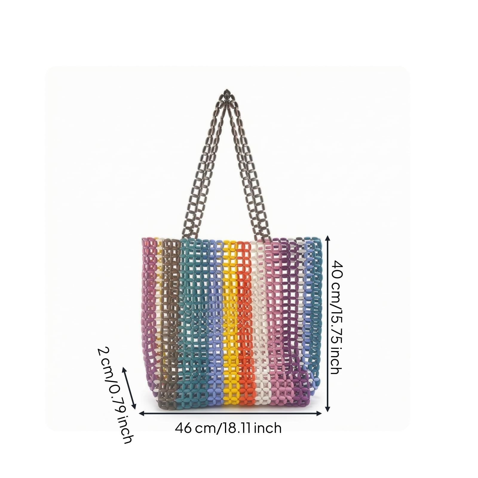 Bolso de Artesanal Bolso de Mano Bolso de Hombro Bolsa Tote Bolsa Tejida en PVC con Caída de Asa de 32 Cm y Diseño Llamativo Adecuado para Playa Mercado y Uso Diario