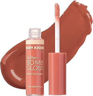 Ruby Kisses Lip Gloss Butter Bomb Gloss Non-Sticky Lip Gloss Vitamin E Natural Nude Lip Makeup - 7.8mL (0.26 US fl.oz) (Snatched)