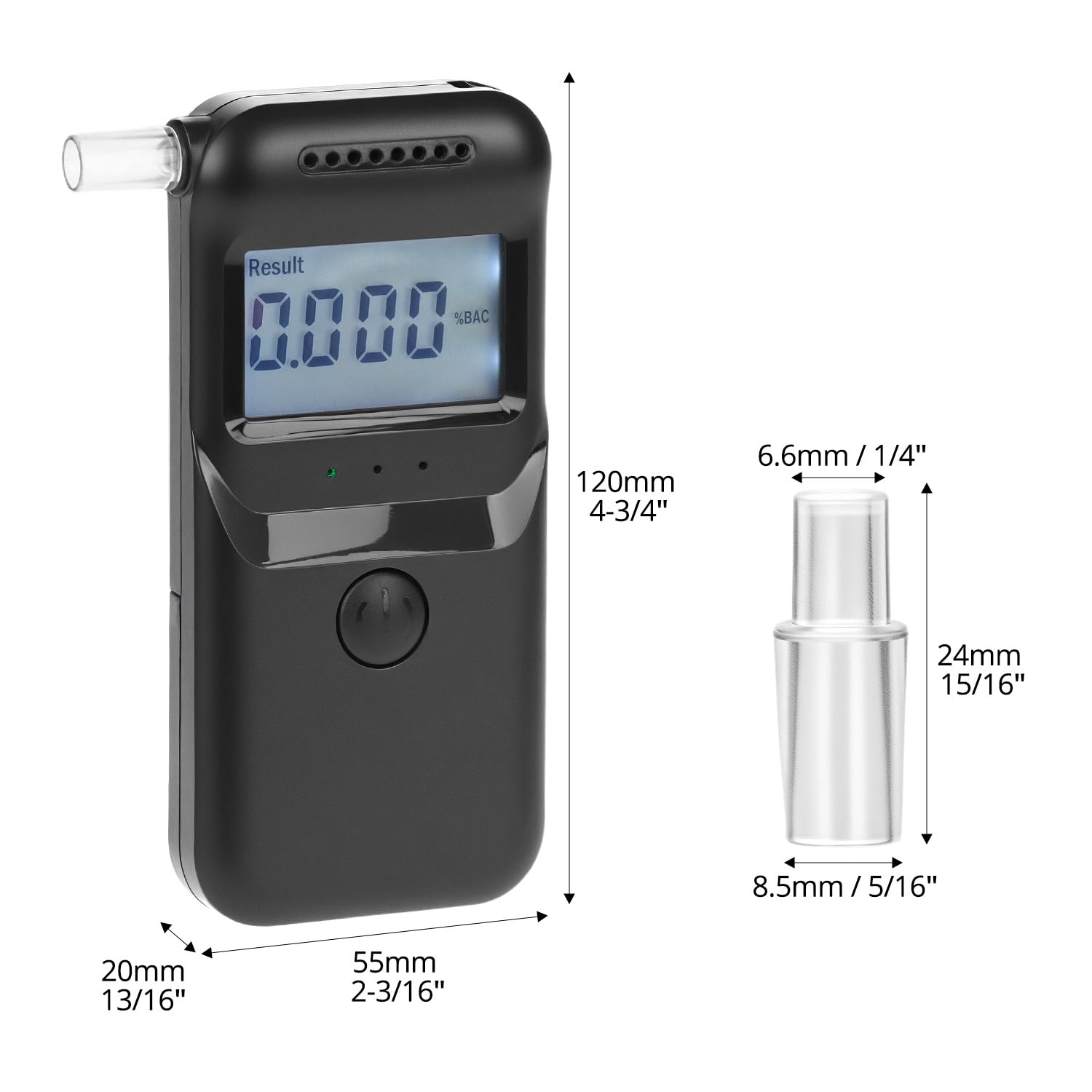 Alaoo Alcoholtester, Draagbare Oplaadbare Alcoholtester met 20