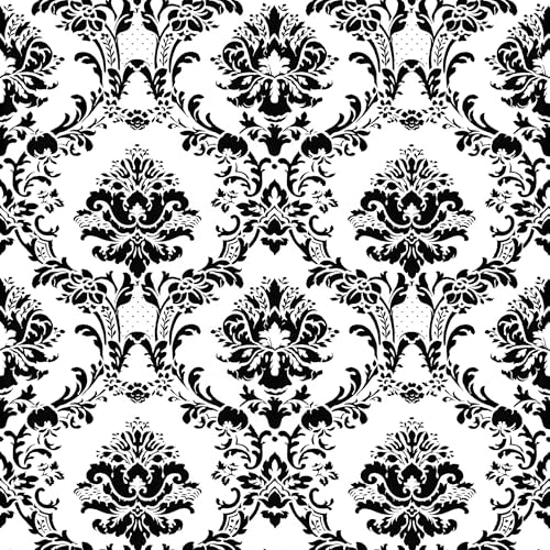 Image of Galerie Stripes & Damasks 2 Black and White Damask Wallpaper Roll