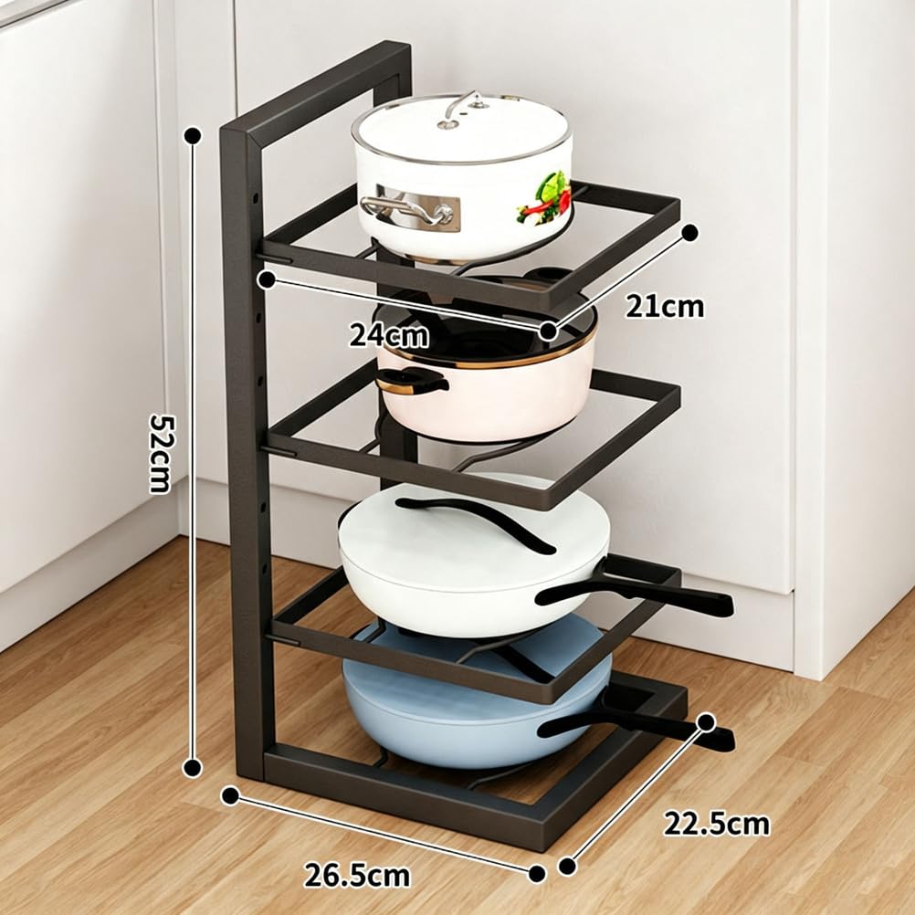 Organizzatore per pentole e padelle a 8 Livelli per sotto Mobile | Scaffale da Cucina per Stoviglie con Piani Rimovibili, Organizzatore per Mobili da Cucina Adatto ad Articoli di Cottura