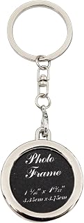 Elechobby Silver Metal Photo Frame Keychain - 6 Shapes (Heart,Square,Rectangle,Circle,Oval,Apple) - Small Picture Holder