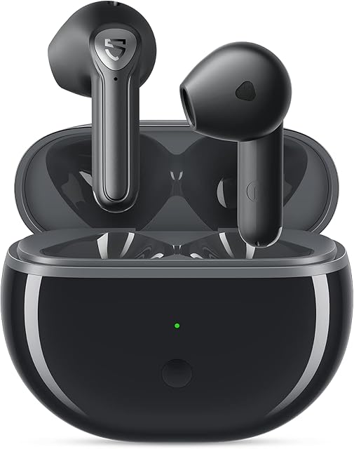 SoundPEATS Wireless Earbuds, Bluetooth 5.2, with aptX-Adaptive and 14.2mm Driver, True Wireless Mirroring Earphones, 4-Mic and CVC 8.0 for Clear Calls, 22 Hours, App Support (Air3 Deluxe QCC3040)