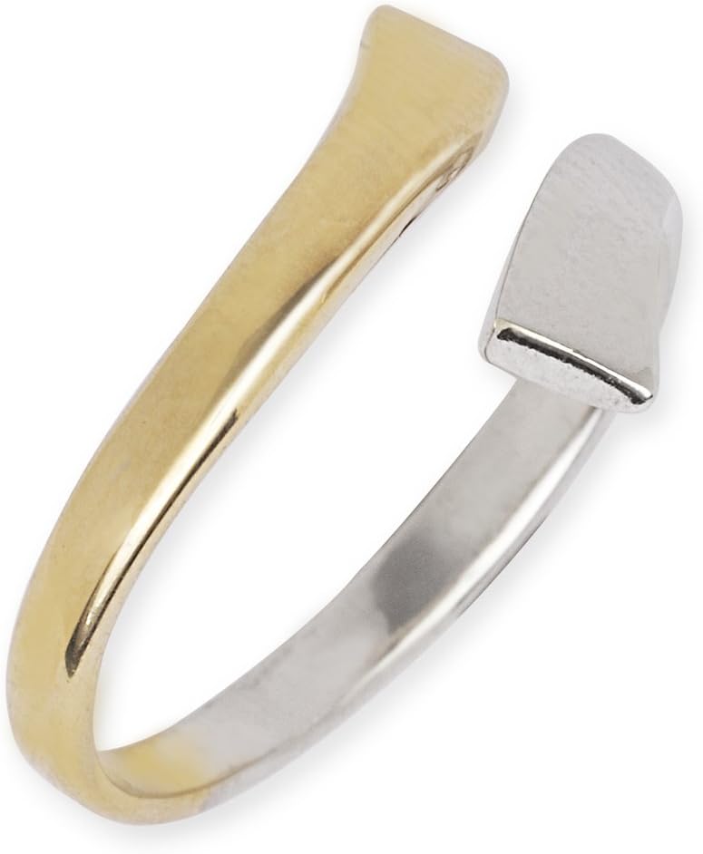 JewelryWeb Solid 14k Two Tone Gold Crossover Adjustable Polished Toe Ring (12mmx15mm)
