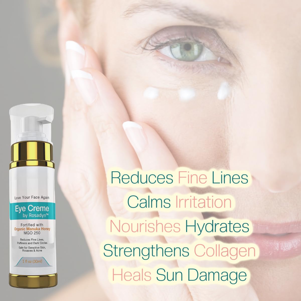 Rosacea Skin Care Trio - CoQ10 Serum, Eye Cream, Toner-Mist | For Sensitive Skin, Face Redness, Fine Lines and Hydration by Rosadyn+