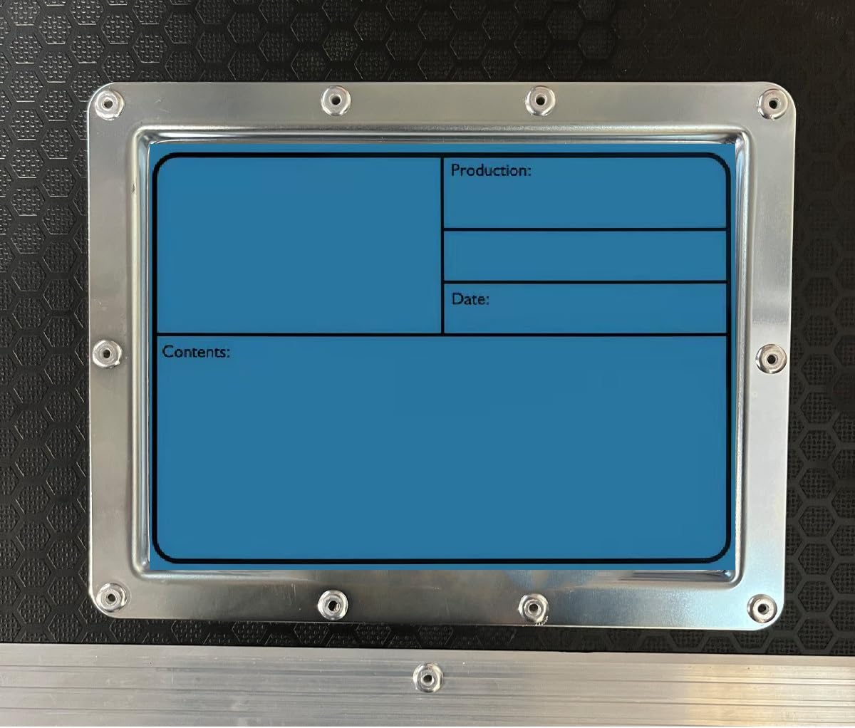 Infitronic Magnetische Flight Case Labels 177x127mm Blau Wiederverwendbare Tour-Etiketten