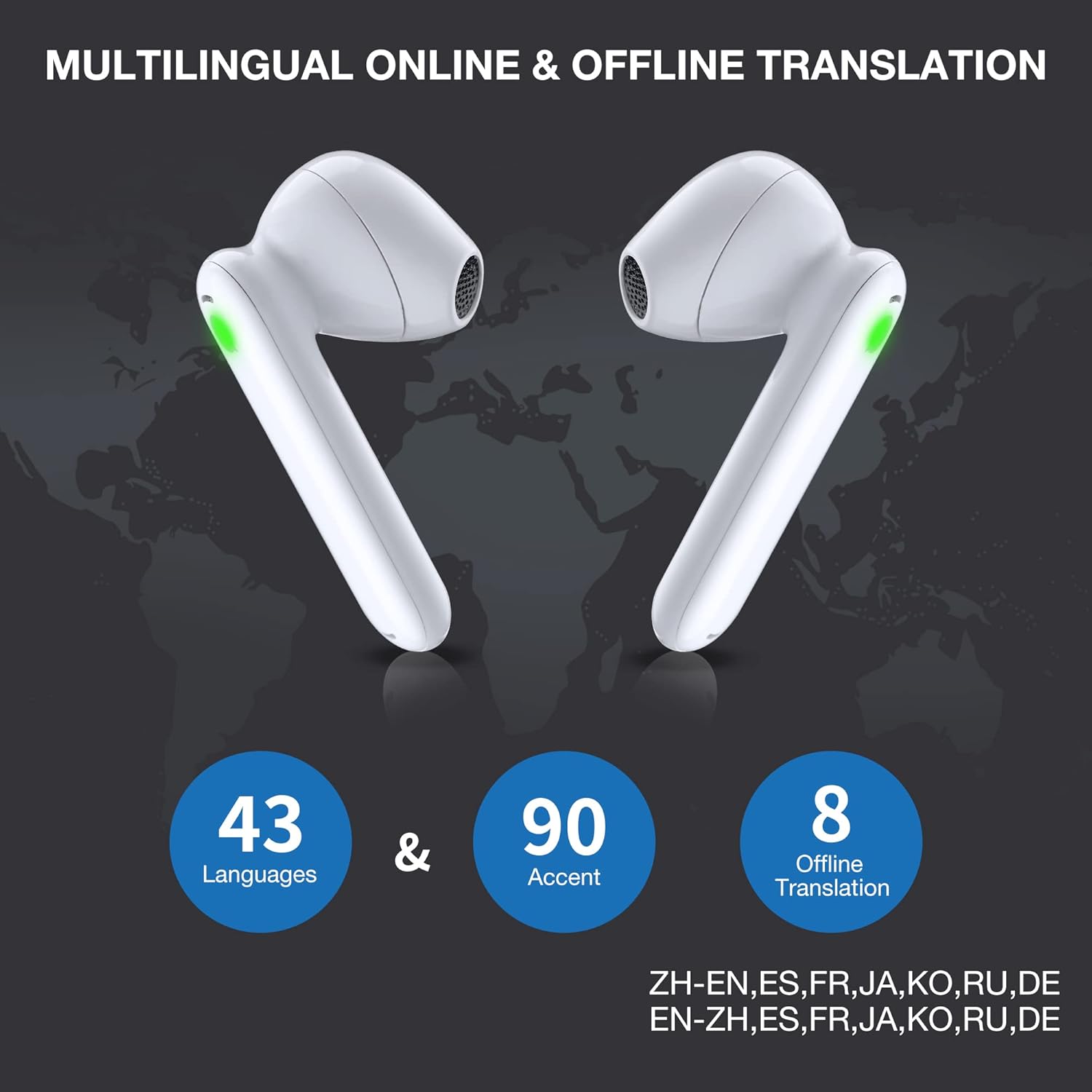 Timekettle WT2 Edge Translator Device   Bidirection Simultaneous Translation, Language Translator Device with 40 Languages   93 Accent Online, Translator Earbuds with APP, Fit for iOS   Android Image