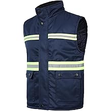 Winter Safety Vest for Men Hi Vis Insulated Utility Vest Padded Reflective Work Vests
