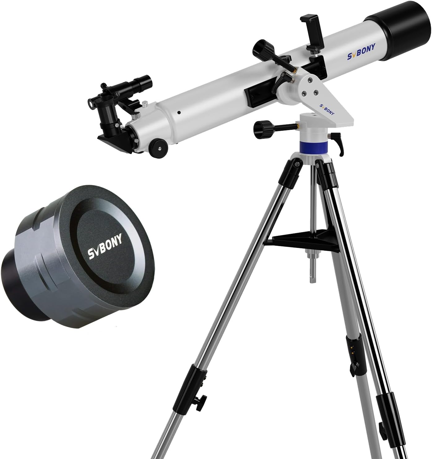 SV105 Camera Bundle with SV520 Telescope for Adults High Powered, 90mm Aperture 800mm Focal Length Refractor with AZ Mount, Eyepiece, Barlow Lens and Phone Mount, Telescope Kit for Beginners
