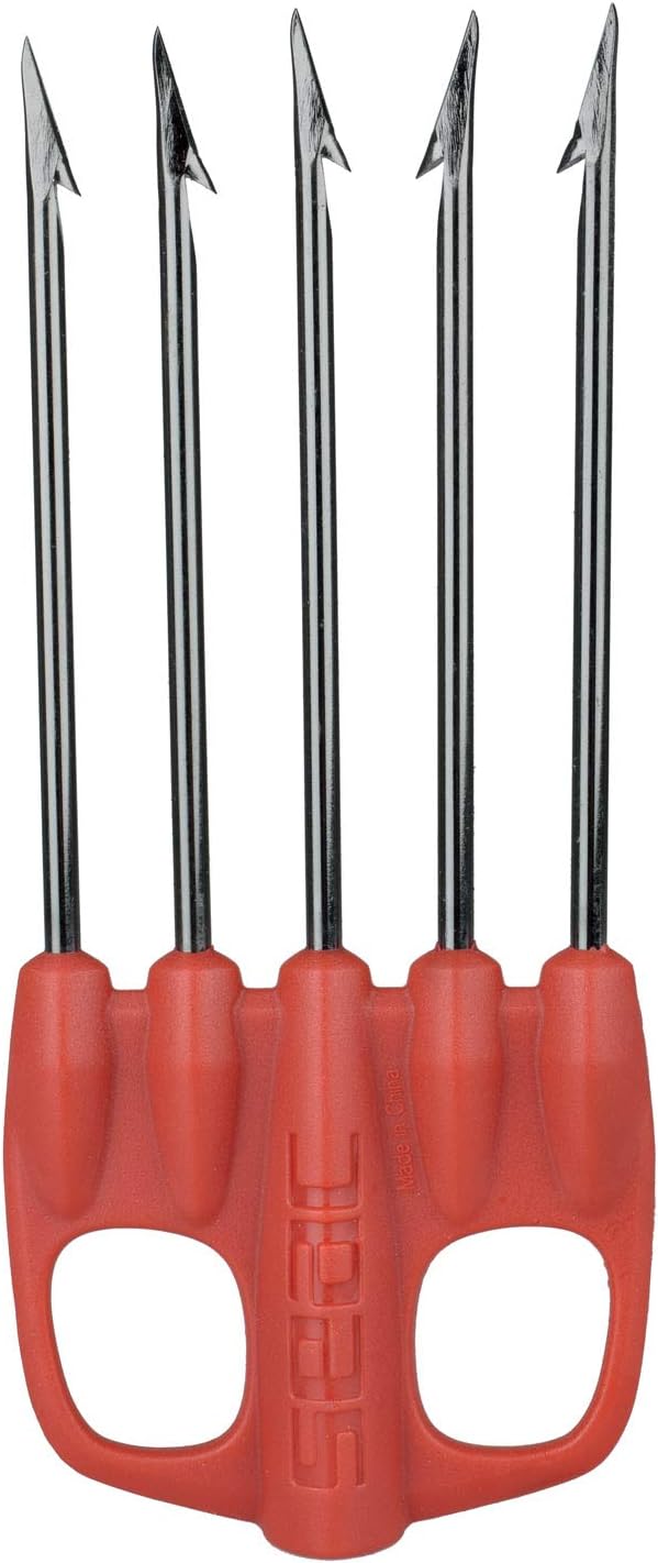 SEAC Unisex Killer Special Harpoon with 5 Burnish Special Prongs and Dual Central Barbs, Red, One Size UK