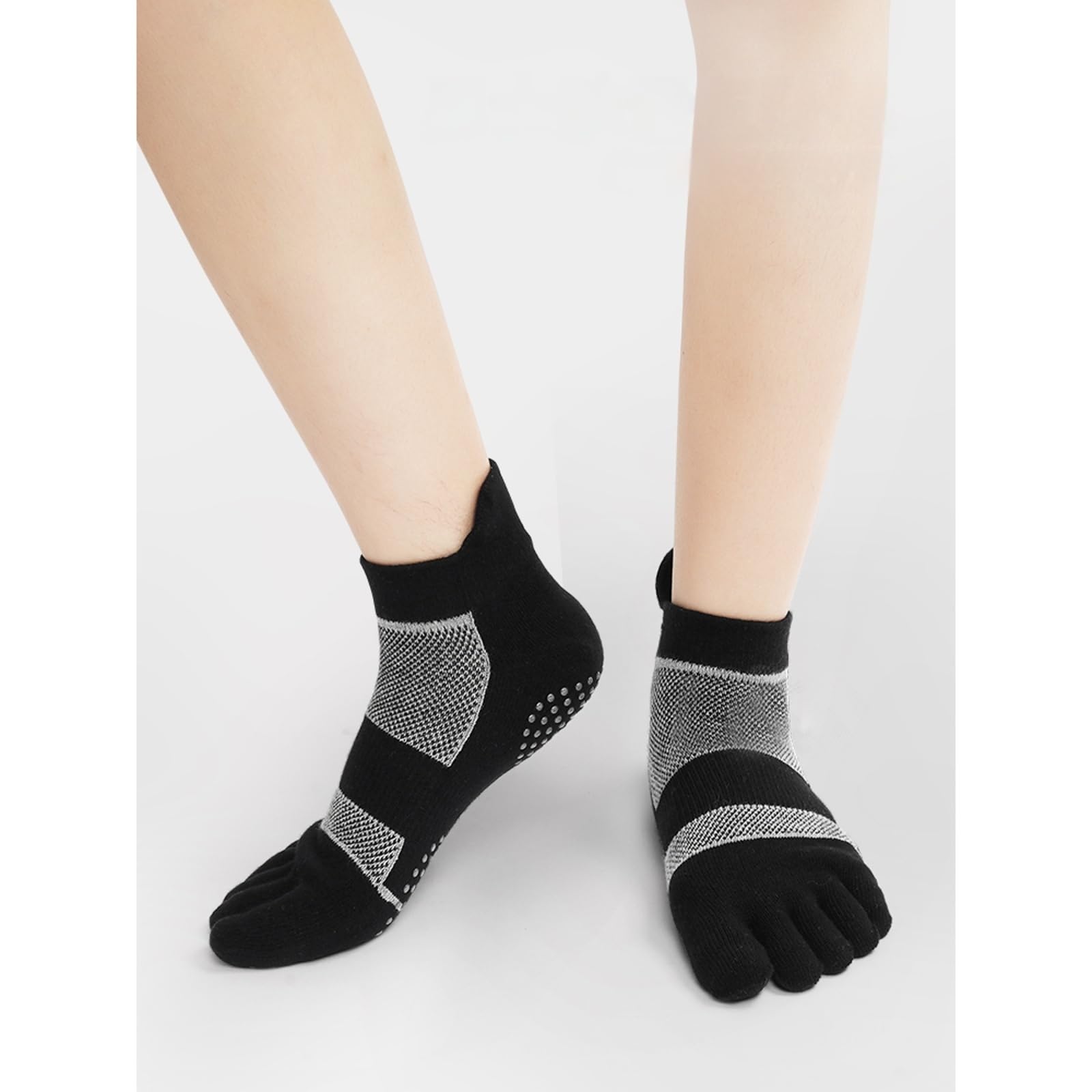 svlftecon Unisex Yoga Pilates Socks with Grips Non Slip Full Toe Series 6
