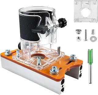 2-In-1 Oberfräse Grundplatte für Präzise Holzbearbeitung, Oberfräse Zubehör, Kantenfräse, Dominofräse, Multifunktionale Oberfräsenbasis für Holzschneider, für 64-65 mm Trimmer