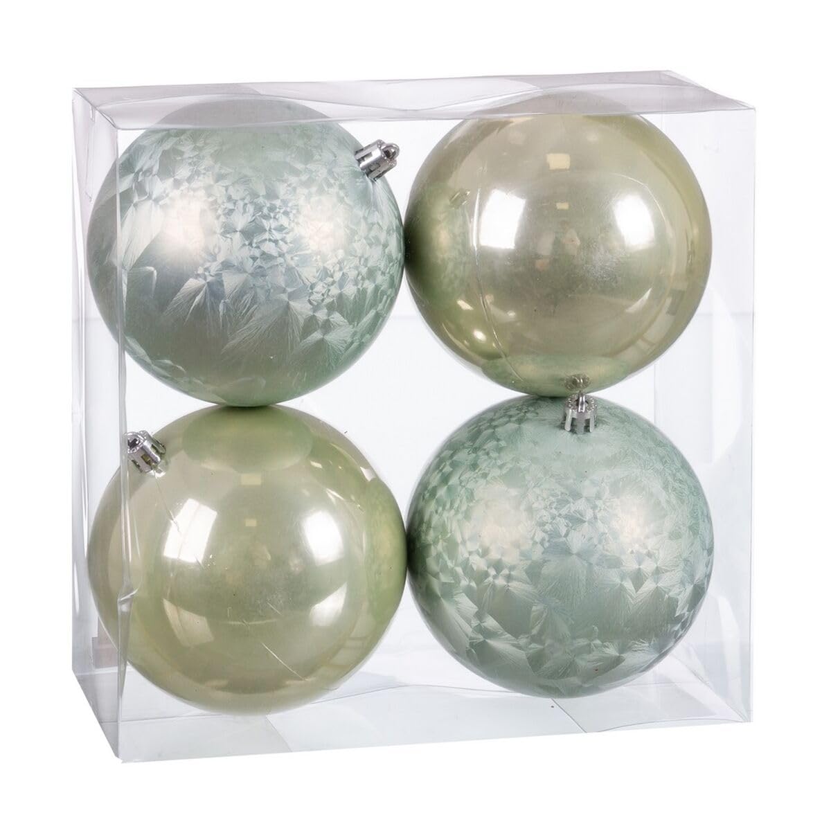 BigBuy Christmas Christmas Baubles Green Plastic 10 x 10 x 10 cm (4 Units)