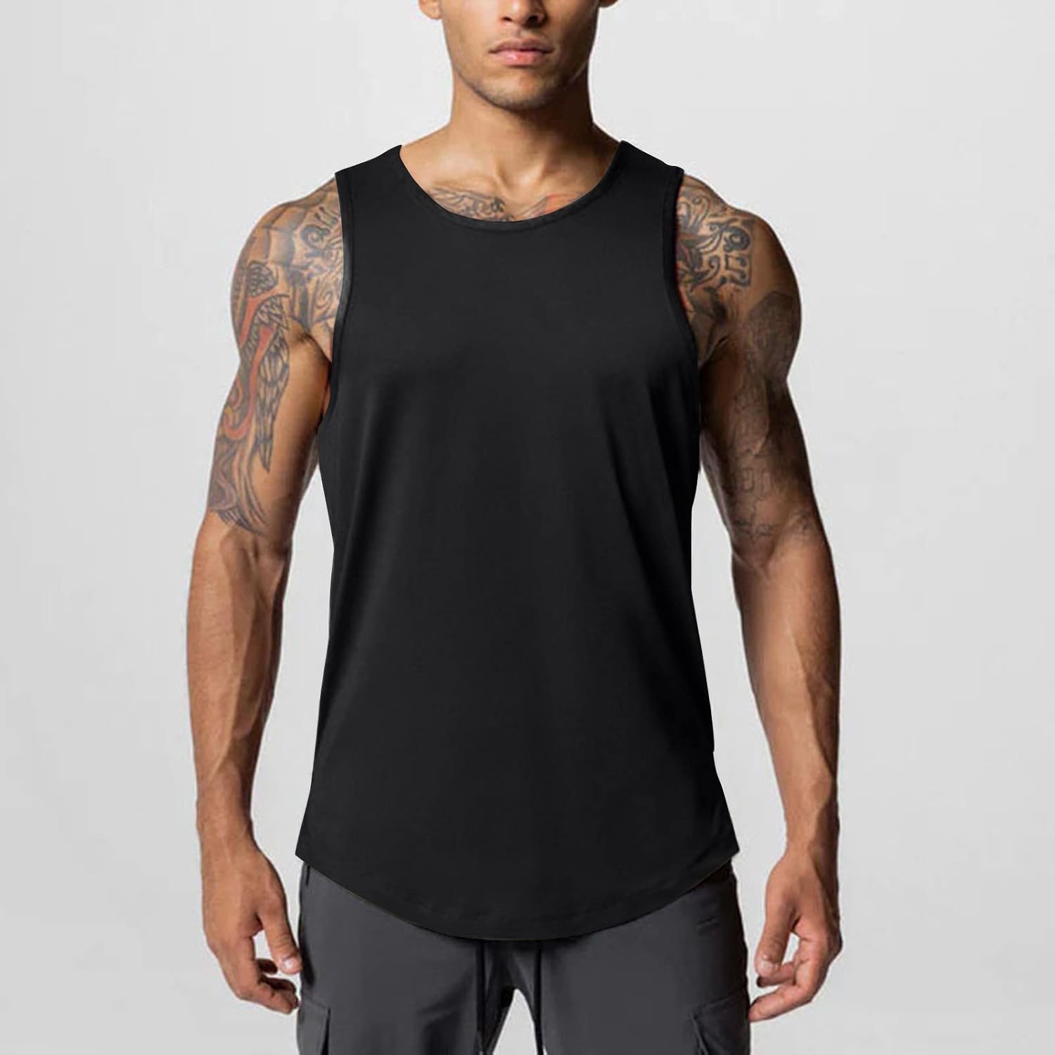 Ymosrh Men's Tank Top Muscle Shirts Gym Workout Tank Top Casual Sleeveless Tshirts T, M-3XL