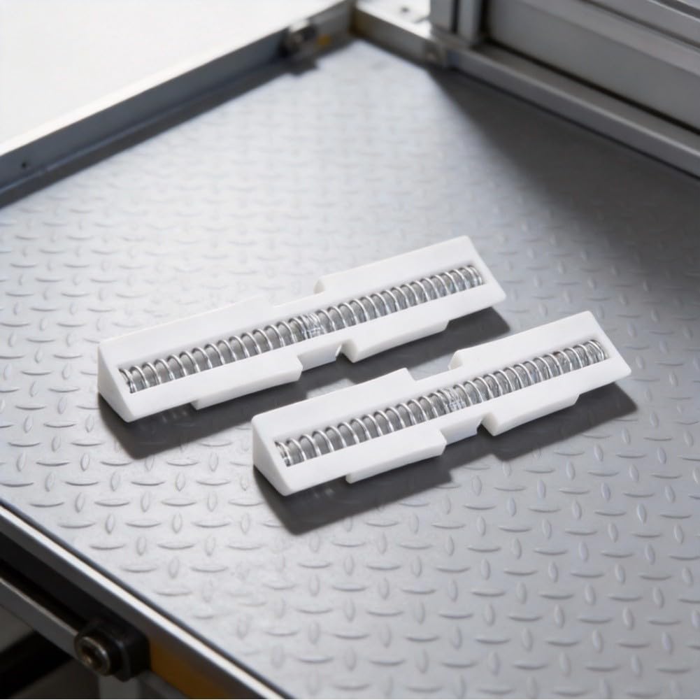 Bi Fold Door Spring Top Mount Slider for Closet Track Guide, White ABS Folding Wardrobe Hardware Cabinet Door Mechanism, Bathroom Closet Repair Part Double Door Track Component(2pcs)