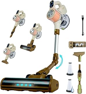 EFFEKTIV Autonomio 500X Aspiradora sin Cable Tipo Escoba 600W Brushless, succión hasta 45 kPa, autonomía hasta 75 min, Filtro HEPA 12 etapas, Self-Standing, Tubo Flexible, Pantalla LCD, para Mascotas