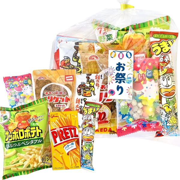 Amazon.co.jp: お菓子 駄菓子 袋 詰め合わせ 6点 セット (お祭りシール 