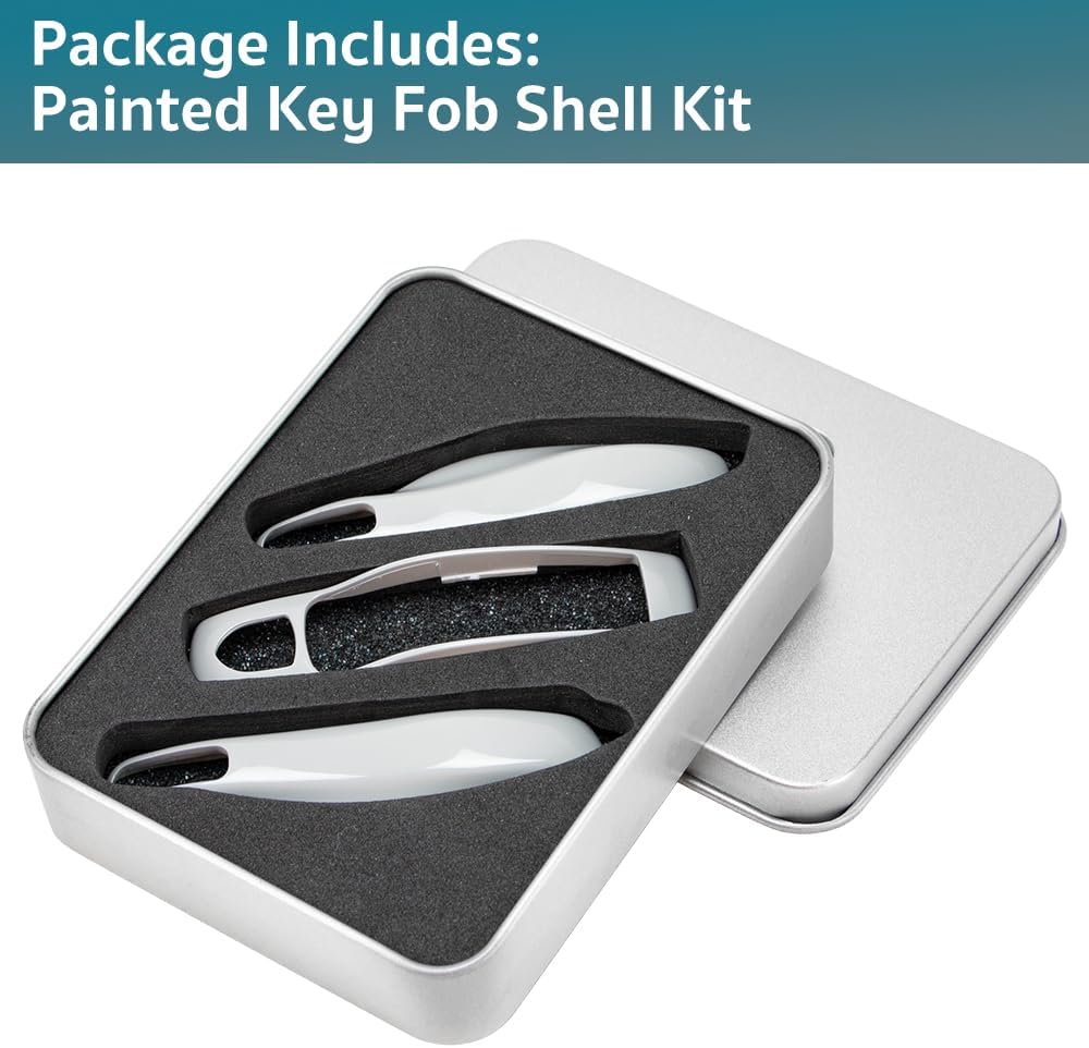 3-Piece Painted Key Fob Shell Cover Replacement - Compatible with Porsche Key Fob, MK1 ( Chalk )