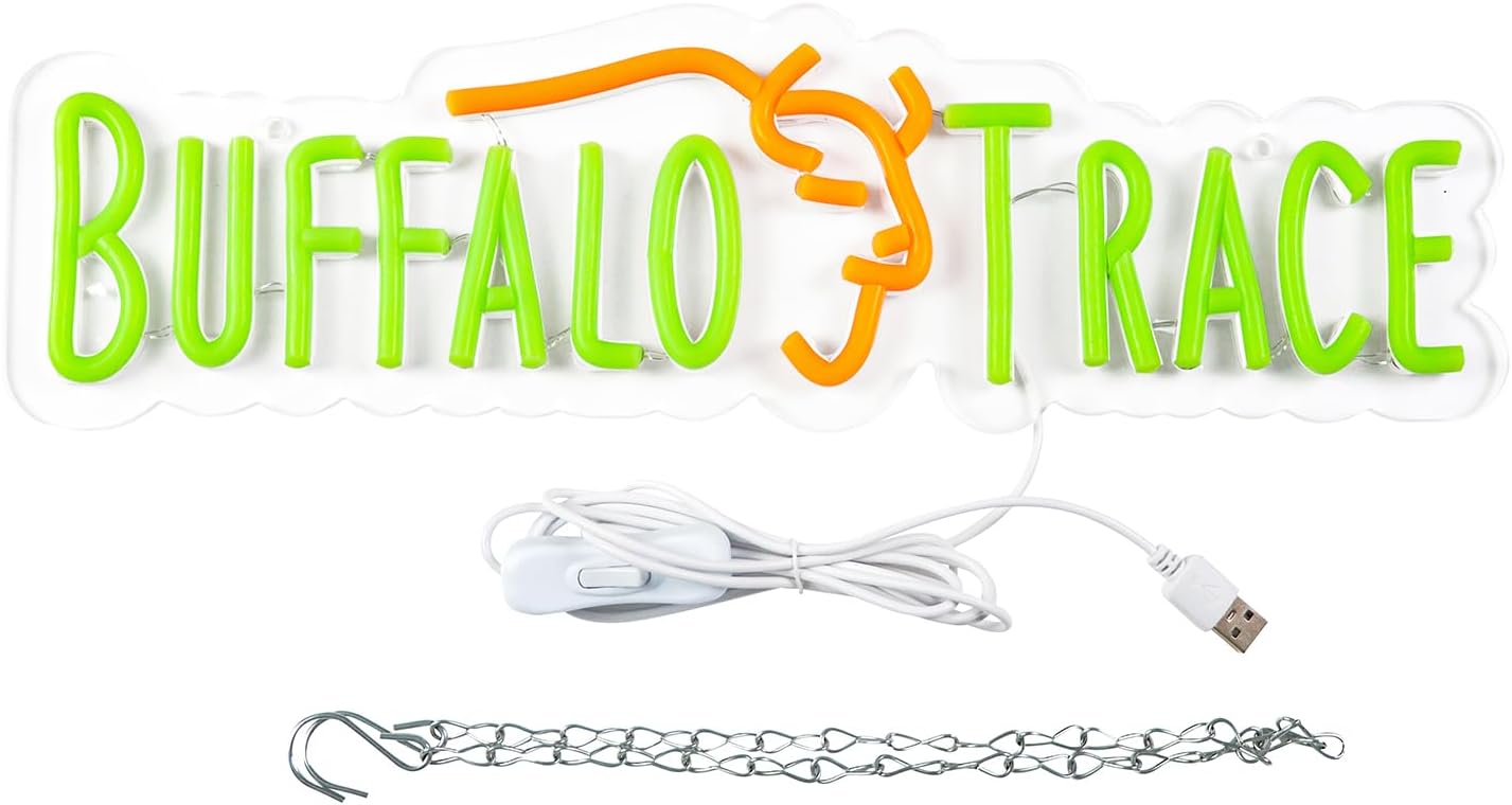 WonderfulLife Buffalo Neon Sign for Bourbon Whiskey in Bar Pub man Cave or Party,Bright Led Light Suitable for Garage Decor or Business Display,5V USB Powered Easy Hanging. - Image 6