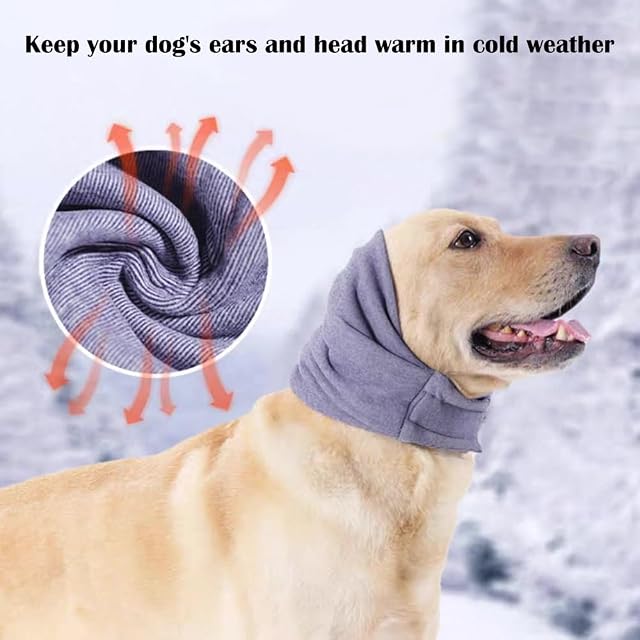 Foto 5 de 7 de XFSRG 2 Piezas Cache Oreille Chien Antiespanto Calma Las Emociones Snood Chien Cómodo y Transpirable…